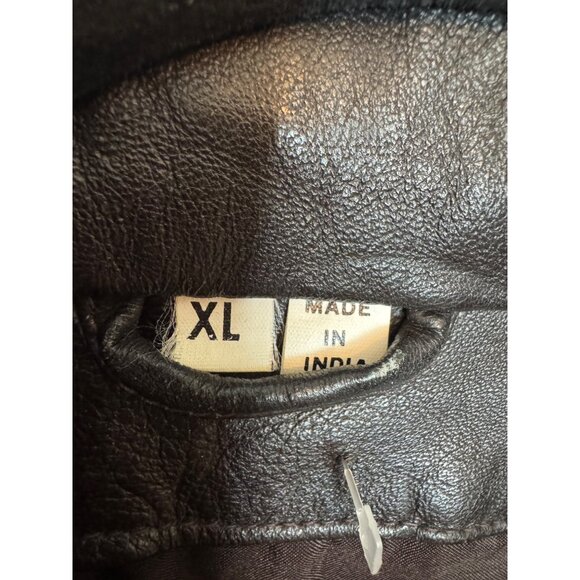 Burks Bay Lambskin Leather Jacket Mens XL Black Full Zip With Ribbed Hem & Cuffs - Picture 4 of 10